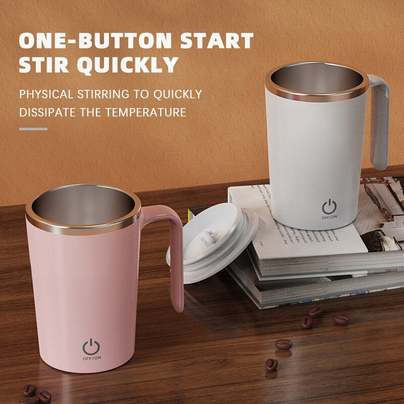 Kitchen Electric Mixing Cup Stirring Coffee Cup Automatic Mixing Mugs Cup Lazy Rotating Magnetic Water Cup